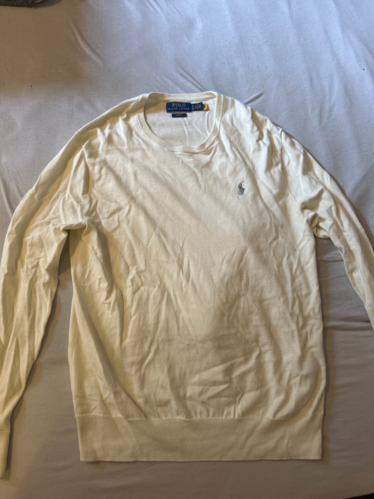 Ralph Lauren Slim Fit Trui - Crème, Kleding | Heren, Truien en Vesten, Ophalen of Verzenden, Zo goed als nieuw, Maat 46 (S) of kleiner