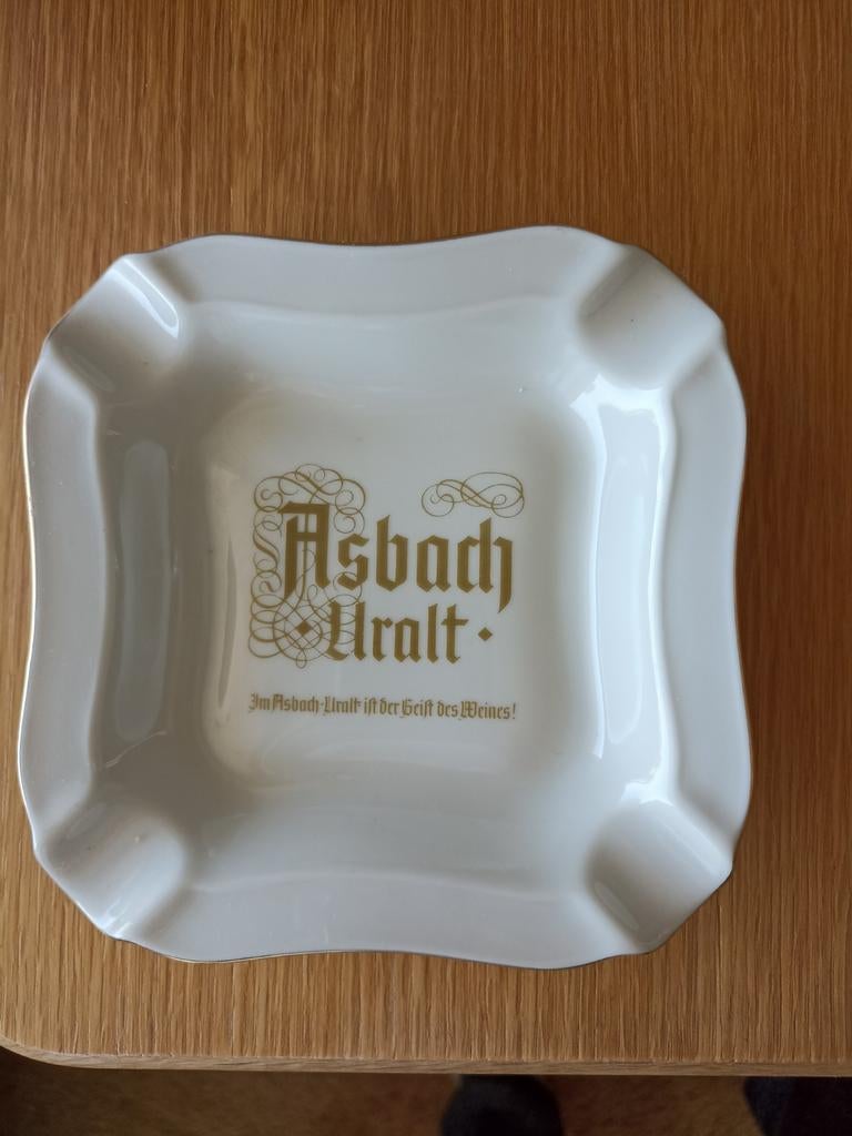 Vintage Asbach Uralt porseleinen asbak, Ophalen of Verzenden