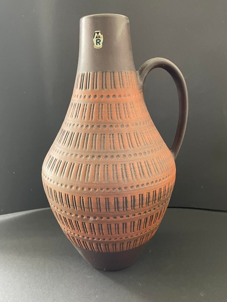 Vaas keramiek Marion Ruehmland - Strepen en stippen - 35 cm, Ophalen of Verzenden
