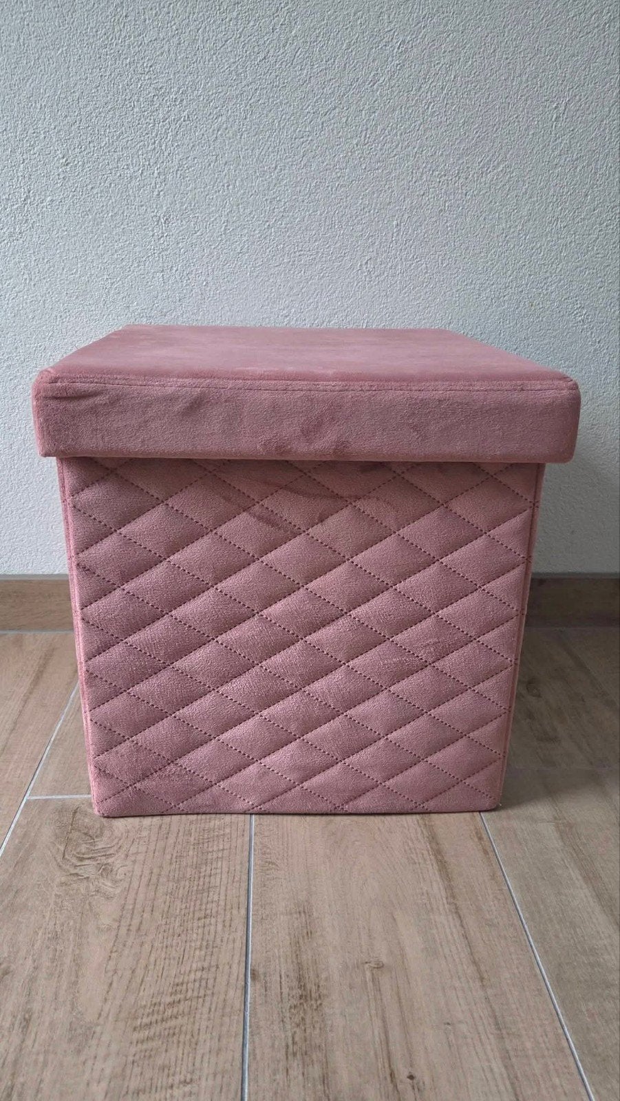 Oudroze Opvouwbare Opbergpoef, Minder dan 50 cm, Minder dan 50 cm, Ophalen of Verzenden, Zo goed als nieuw