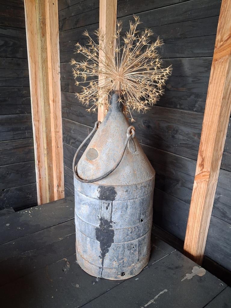 Brocante zinken olievat, Ophalen of Verzenden, Gebruikt