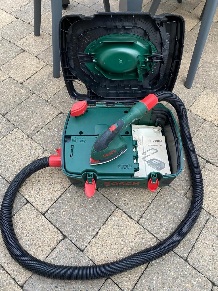 Bosch PSM Ventaro 1400 schuurmachine incl stofzuiger, Ophalen, Zo goed als nieuw, 1200 watt of meer, Vlakschuurmachine