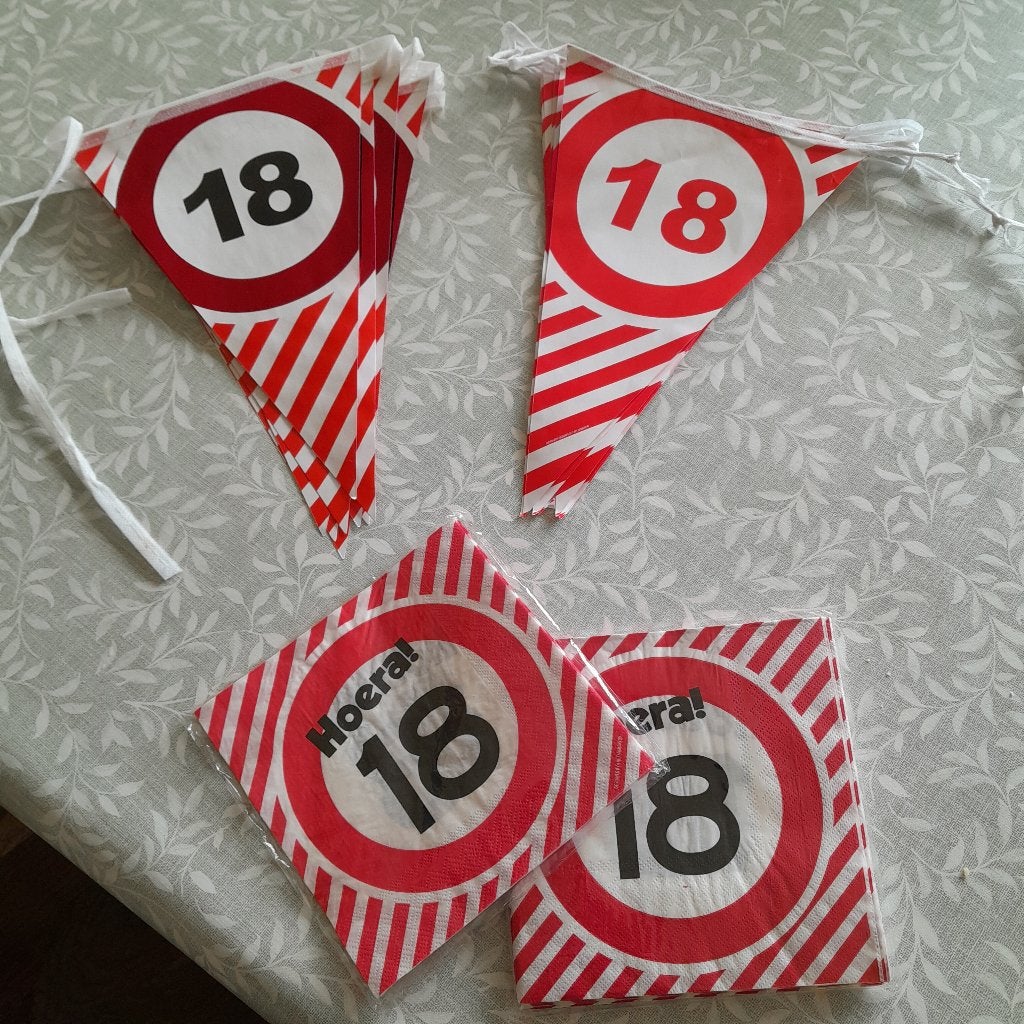 versiering 18 jaar, Ophalen of Verzenden, Zo goed als nieuw, Versiering, Verjaardag