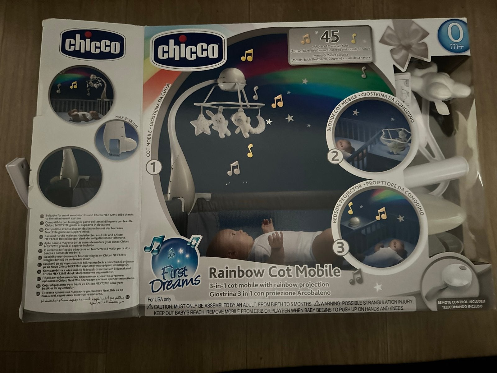 Chicco Rainbow Muziekmobiel met Projectie, Ophalen of Verzenden, Zo goed als nieuw, Mobiel, Met licht