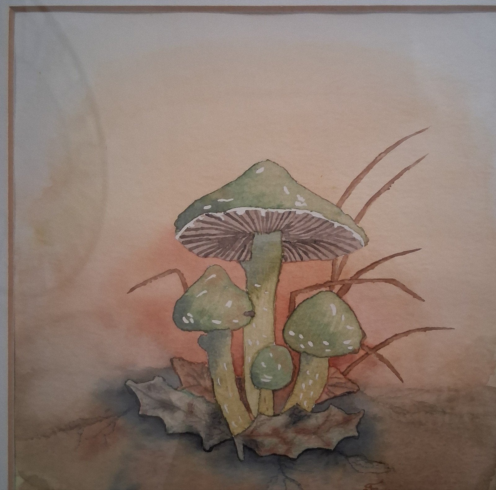 2 "paddestoelen" schilderijen, Antiek en Kunst, Kunst | Schilderijen | Klassiek, Ophalen
