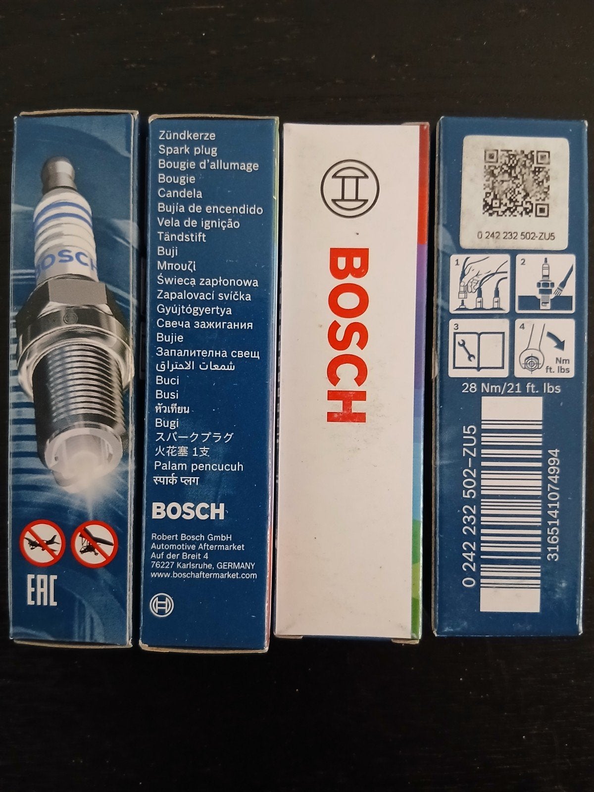 Nieuwe Bosch bougies 4 x voor Peugeot 206 1.4/1.6, Ophalen of Verzenden, Nieuw, Peugeot