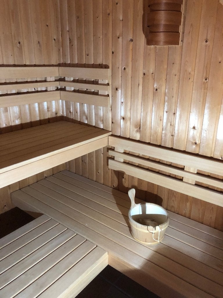 Sauna interieur, Sport en Fitness, Sauna, Ophalen, Gebruikt, Fins of Traditioneel, Complete sauna