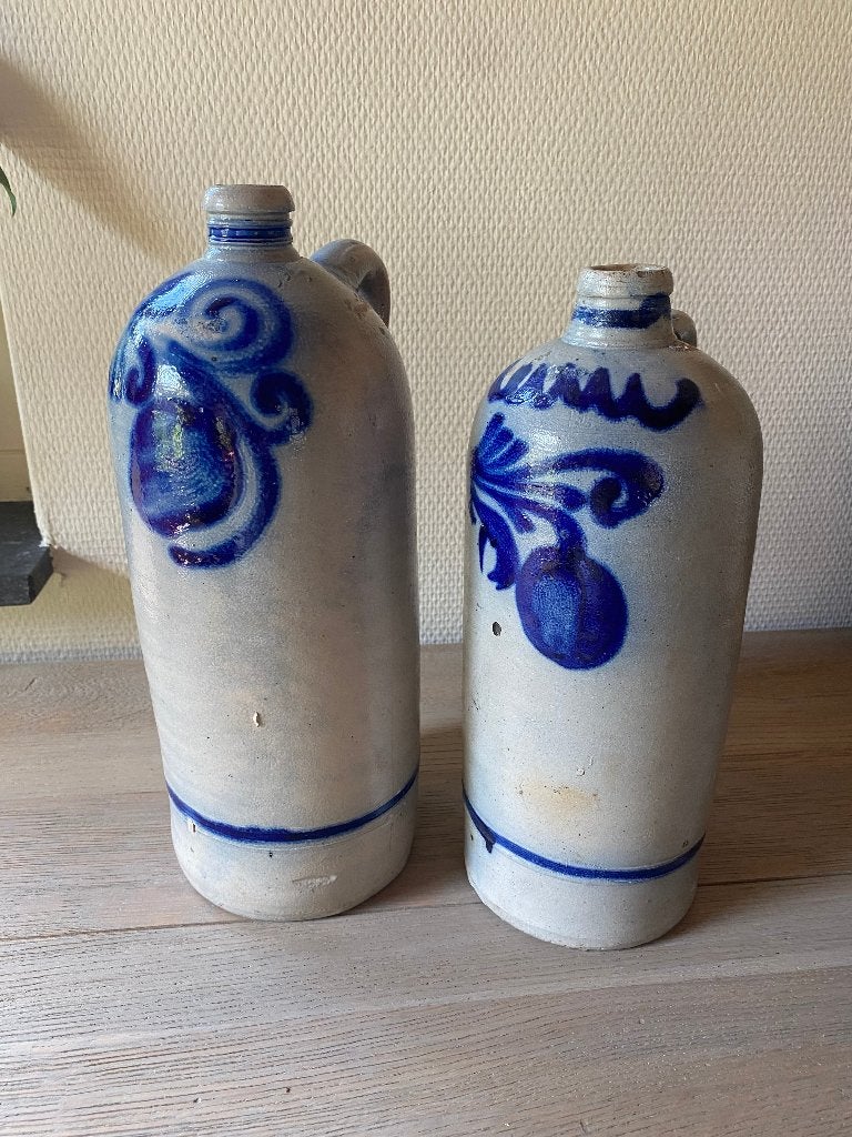 2 Antieke Keulse kruiken uit Westerwald – ca. 1900, Antiek en Kunst, Ophalen of Verzenden