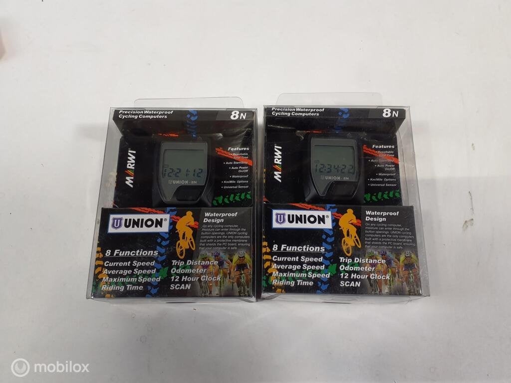 2 stuks NIEUWE Union fietscomputers 8N, Nieuw