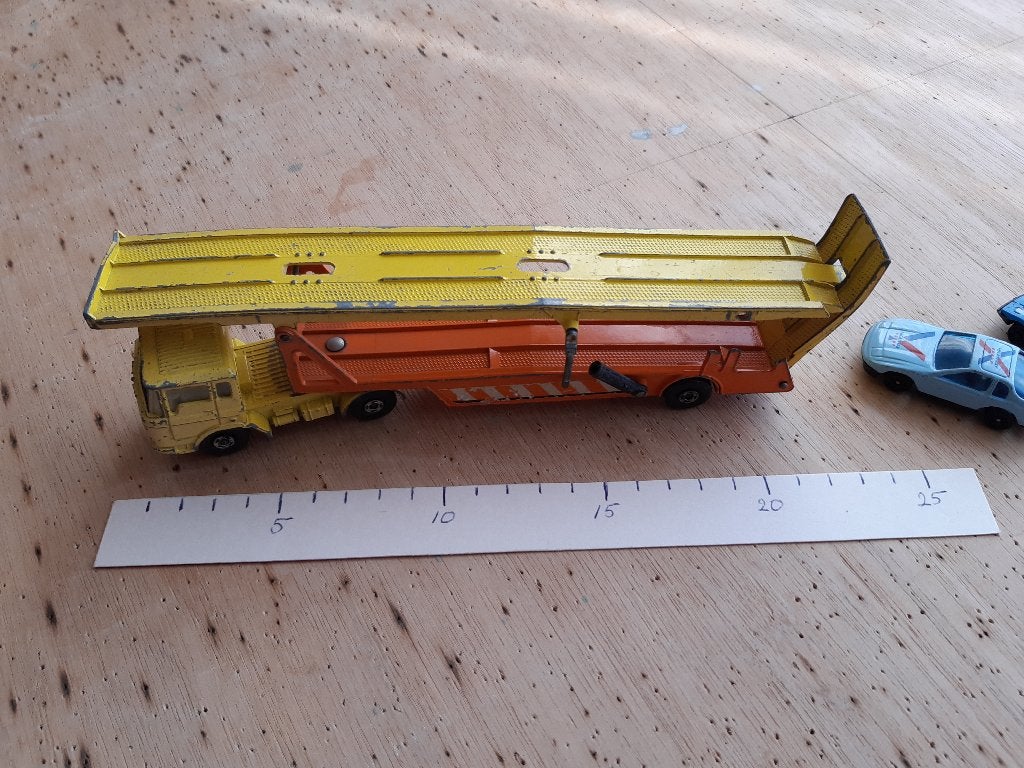 Matchbox/Lesney Super Kings Daf CarTransporter K-11 1970, Ophalen of Verzenden, Gebruikt, Bus of Vrachtwagen, Matchbox