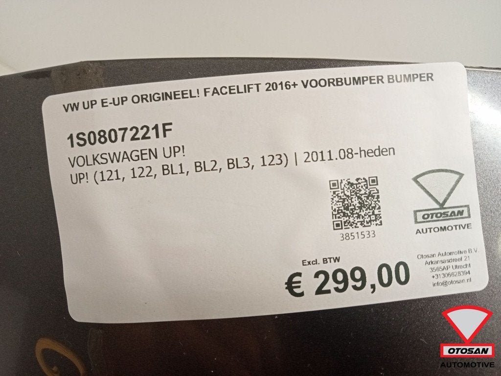 VW UP E-up Origineel! Facelift 2016+ Voorbumper Bumper, Auto-onderdelen, Gebruikt, Volkswagen, Volkswagen AG, Bumper