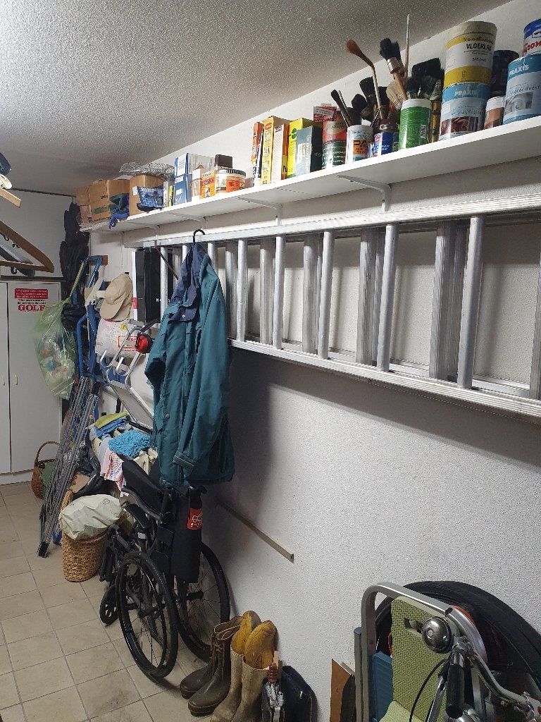 Aluminium ladders 2 x 14 sporten en 1 x 14 sporten, Ophalen, Gebruikt, Ladder, Opvouwbaar of Inschuifbaar