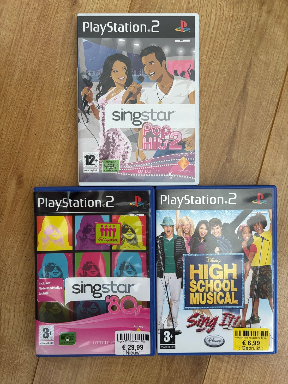Singstar Pop Hits 2, Singstar 80s & High School Musical PS2, Muziek, Gebruikt, 2 spelers, Ophalen of Verzenden