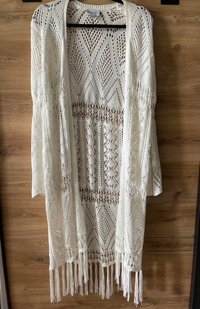 Cotton Club wit lang gehaakt ibiza / boho vest maat L, Ophalen of Verzenden, Zo goed als nieuw, Maat 42/44 (L), Wit
