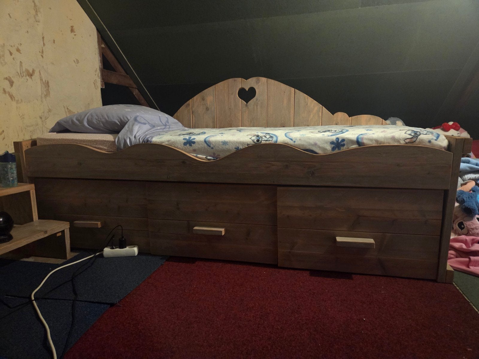 steigerhouten bed 90x200, Ophalen, 85 tot 100 cm, Gebruikt, Lattenbodem