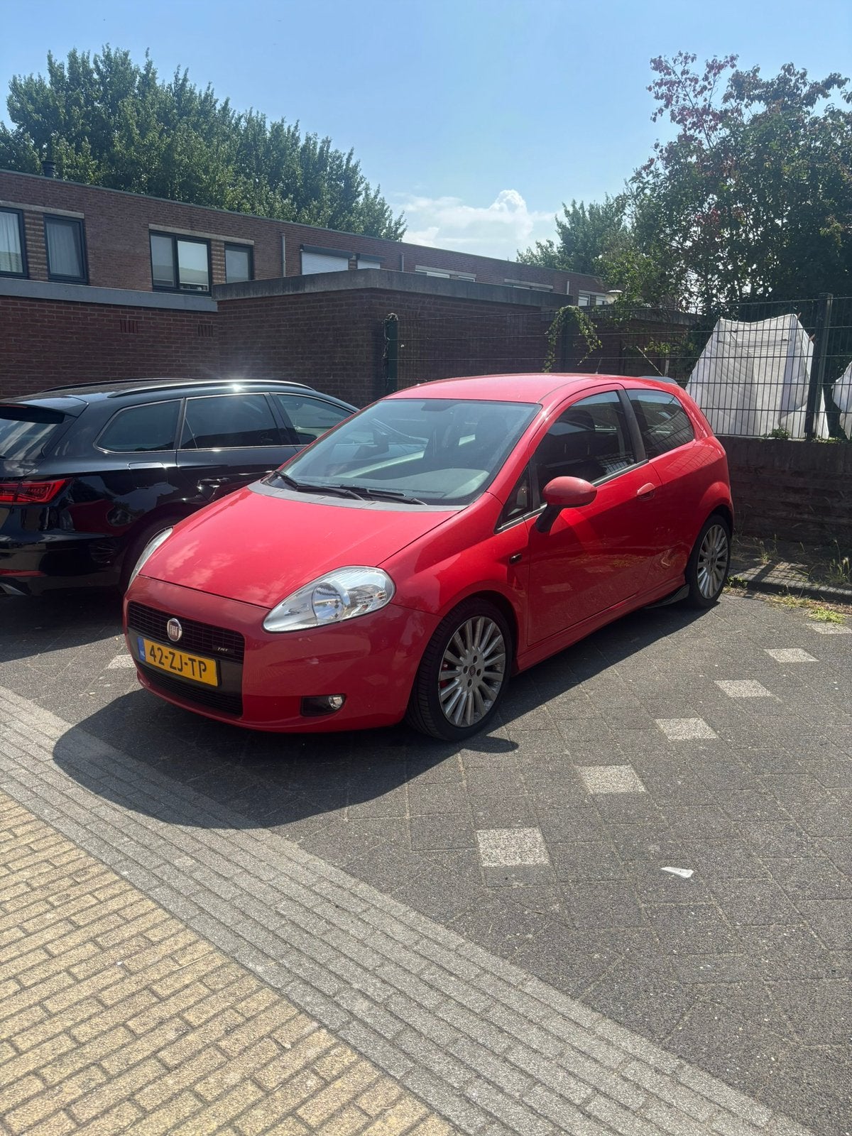 Fiat Punto 1.4 16V Turbo 3DR 2008 Rood, Auto's, Voorwielaandrijving, Zwart, 4 cilinders, Multifunctioneel stuurwiel