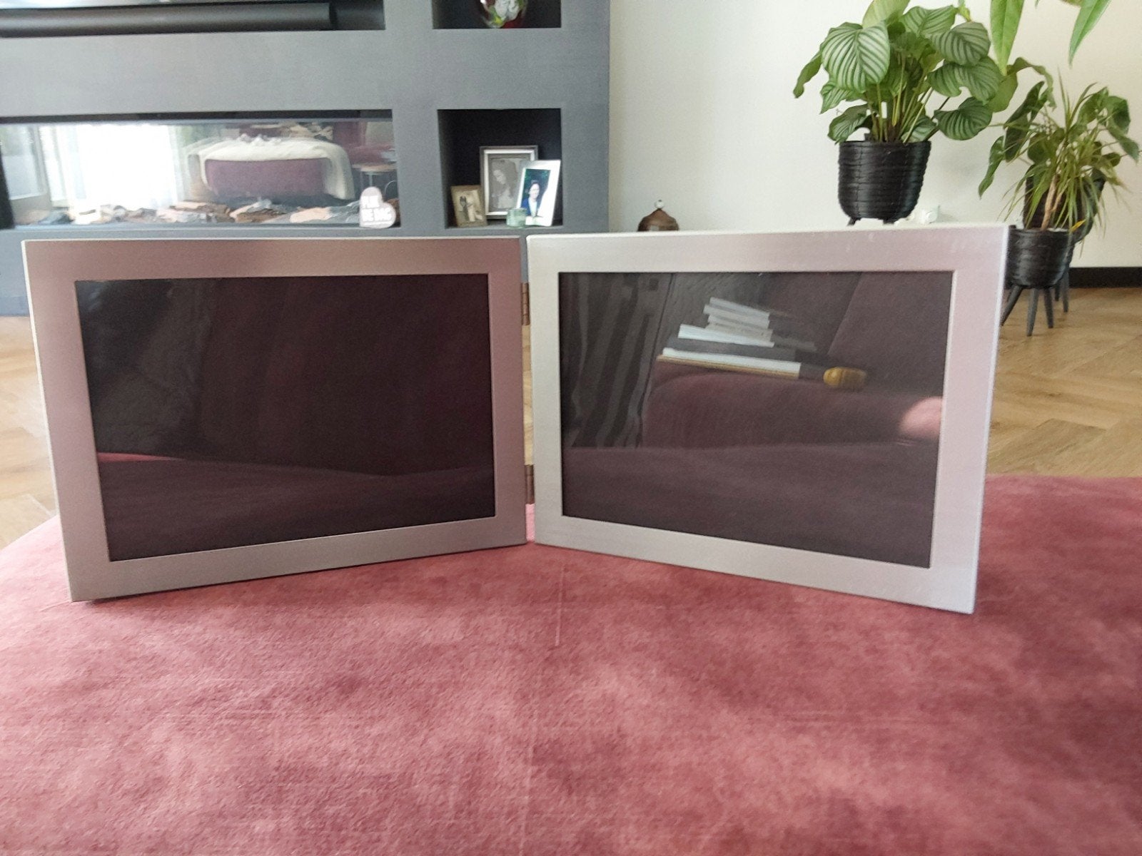 aluminium fotolijst 2 foto's, Ophalen, Fotolijst