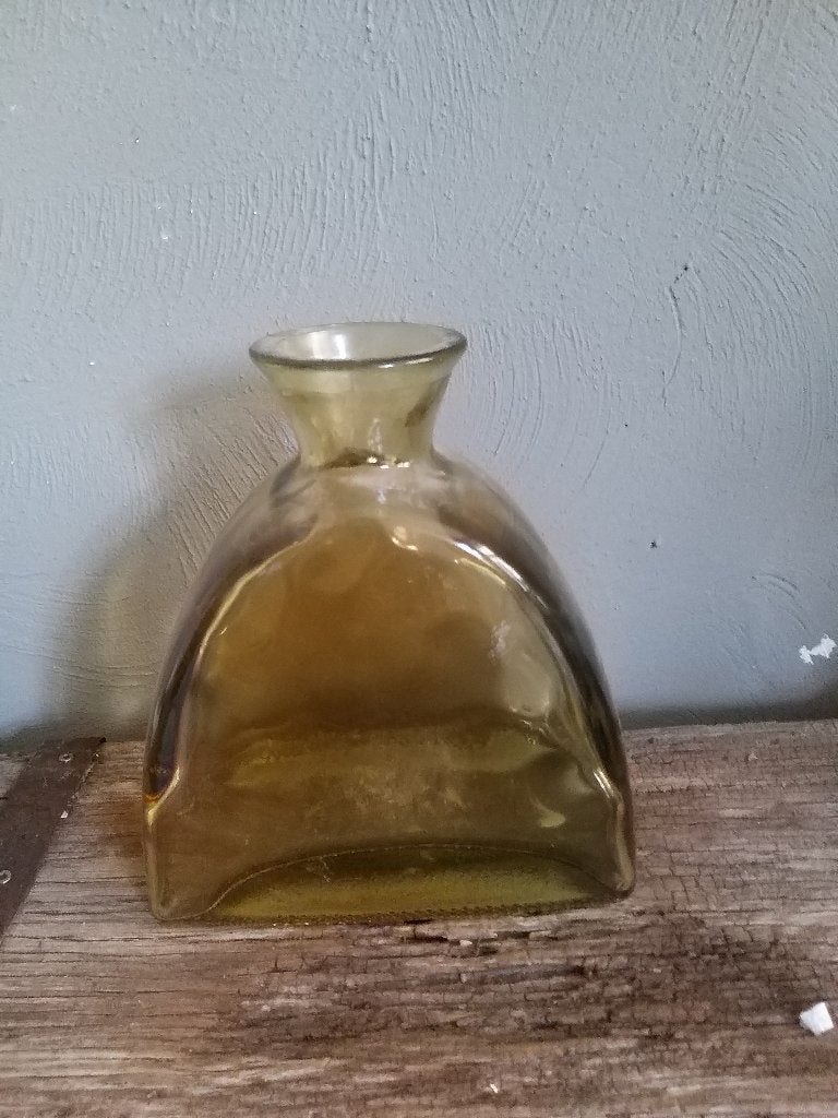 mooie amber kleur vaas, Ophalen of Verzenden, Zo goed als nieuw, Glas