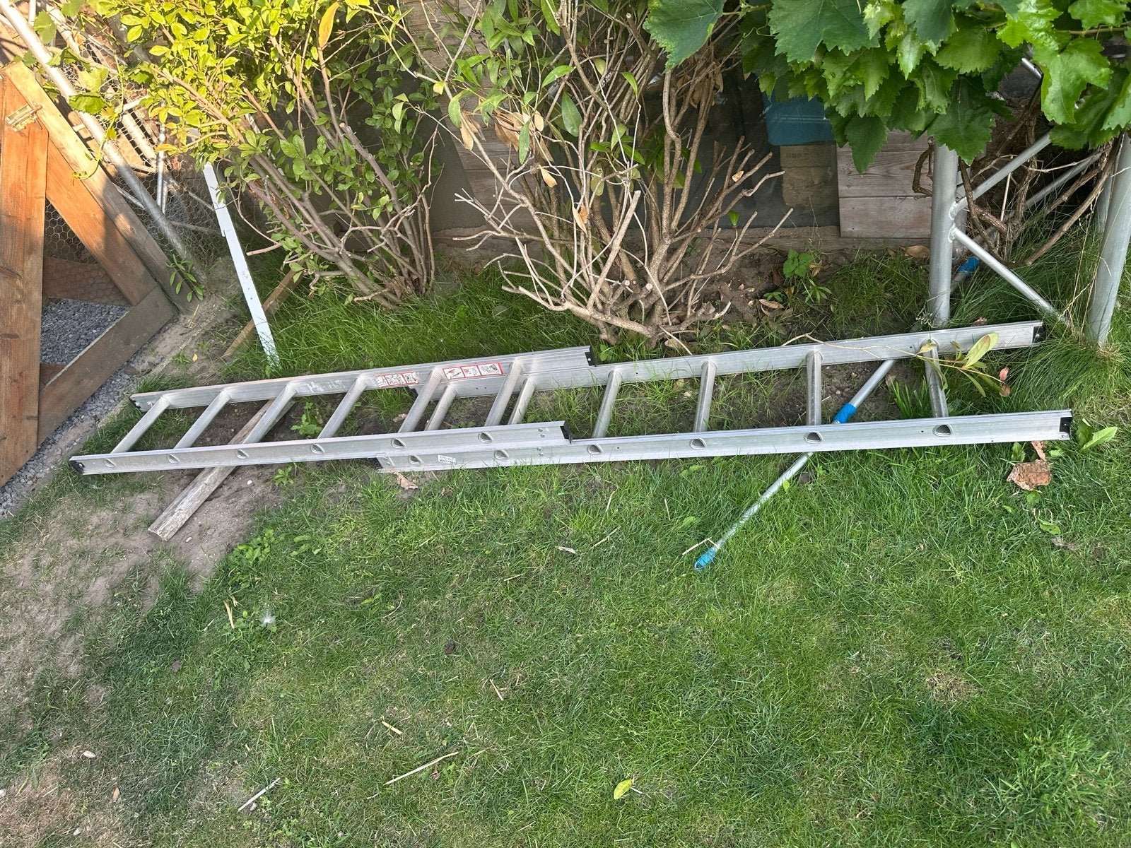 Gebruikte aluminium ladder - 180 cm inschuifbaar, Ophalen, Gebruikt, Ladder, Minder dan 2 meter