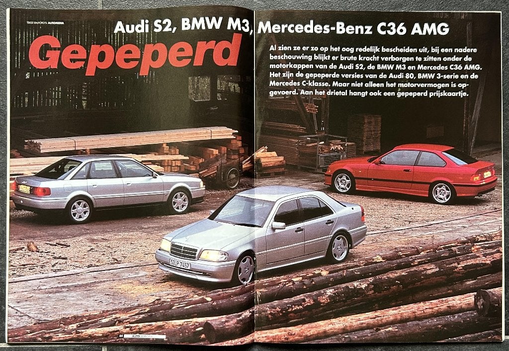 Audi S2 - BMW M3 - Mercedes C36 AMG in Autokampioen 1994, Boeken, Auto's | Folders en Tijdschriften, Gelezen, Ophalen of Verzenden