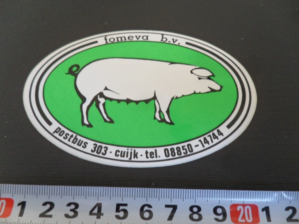 sticker fomeva bv cuijk - varken zeug *, Ophalen, Zo goed als nieuw