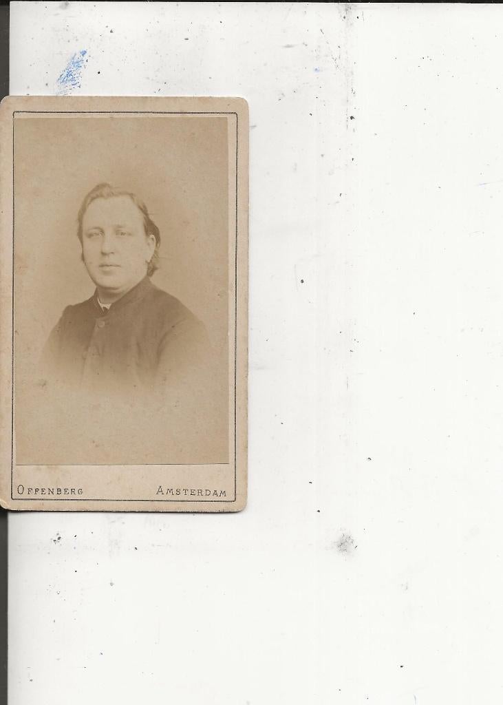 CdV Man met haar in de nek Offenberg, Ophalen of Verzenden, Voor 1920, Ongelopen, Zuid-Holland