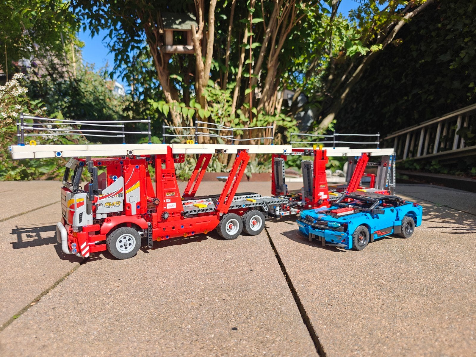 Lego Technic Auto Transporter + Instructies, Ophalen of Verzenden, Zo goed als nieuw