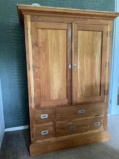 Teak houten TV kast, Ophalen, 100 tot 150 cm, Teakhout, Zo goed als nieuw