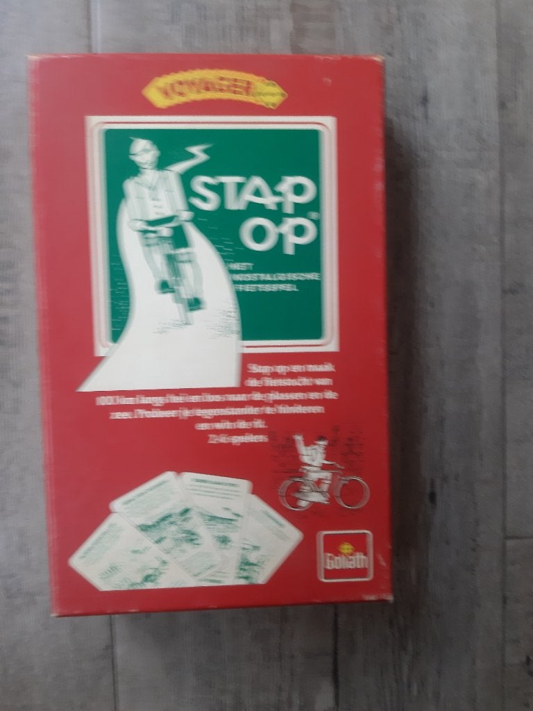 Stap Op - het nostalgische fietsspel - netjes en compleet, Ophalen, Zo goed als nieuw