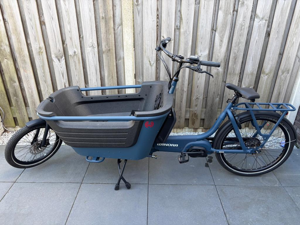 Winora fub 2W bakfiest, Elektrisch, Zo goed als nieuw, 2 kinderen, Schijfrem
