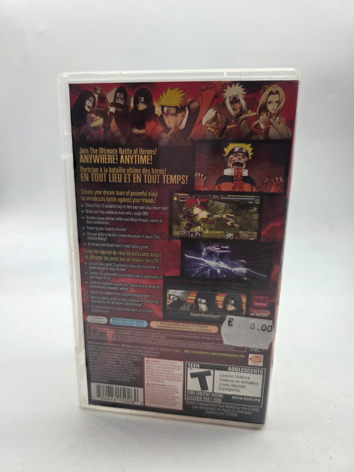 Naruto Ultimate Ninja Heroes PSP, 2-14-1, Ginza, Chuo-ku, Tokyo, Japan, Support@bandainamcoent.eu, Ophalen of Verzenden, Zo goed als nieuw