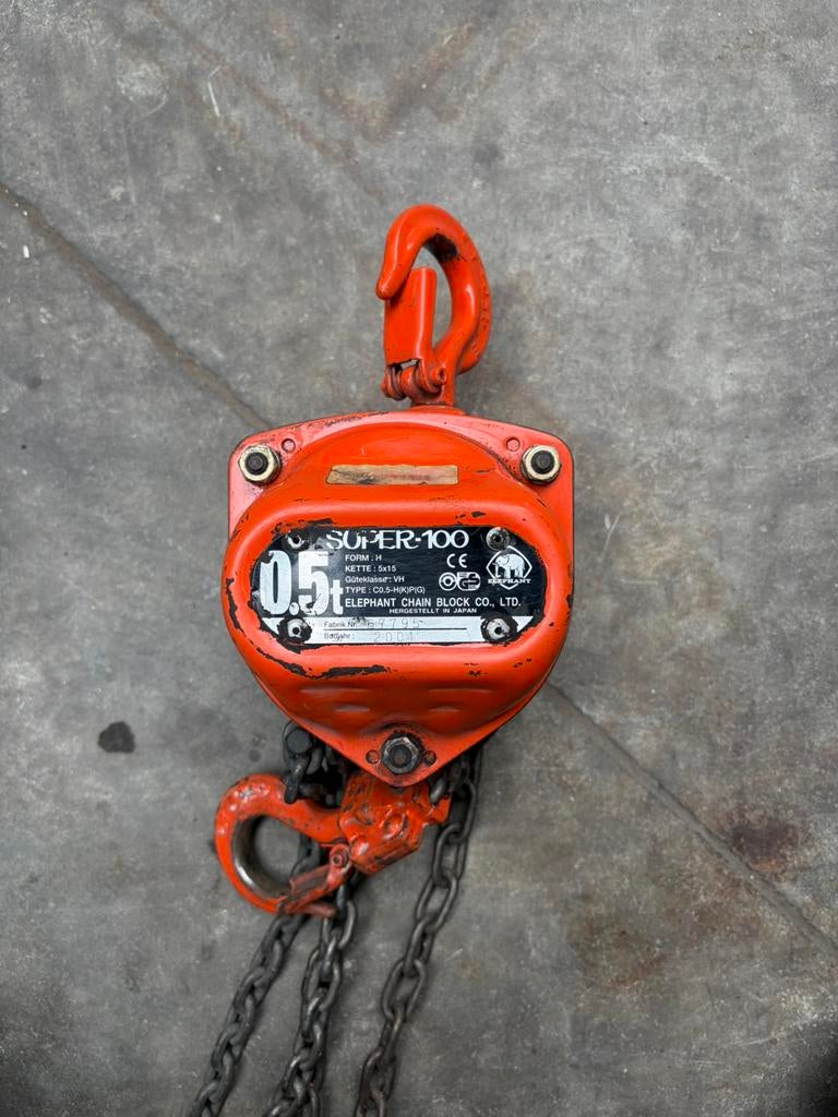 Te koop 500 kilo kettingtakel, Ophalen, Zo goed als nieuw