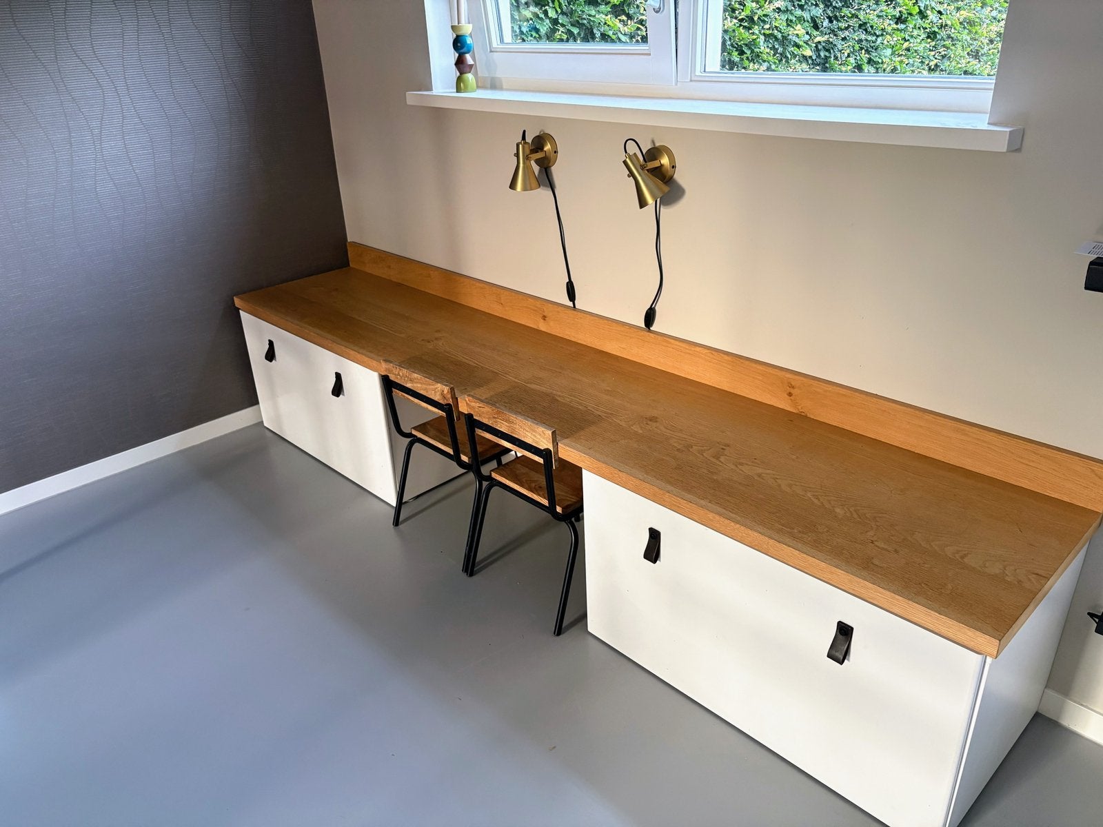 Speelhoek eikenhoutenblad incl stoelen, Ophalen, Gebruikt, Tafel