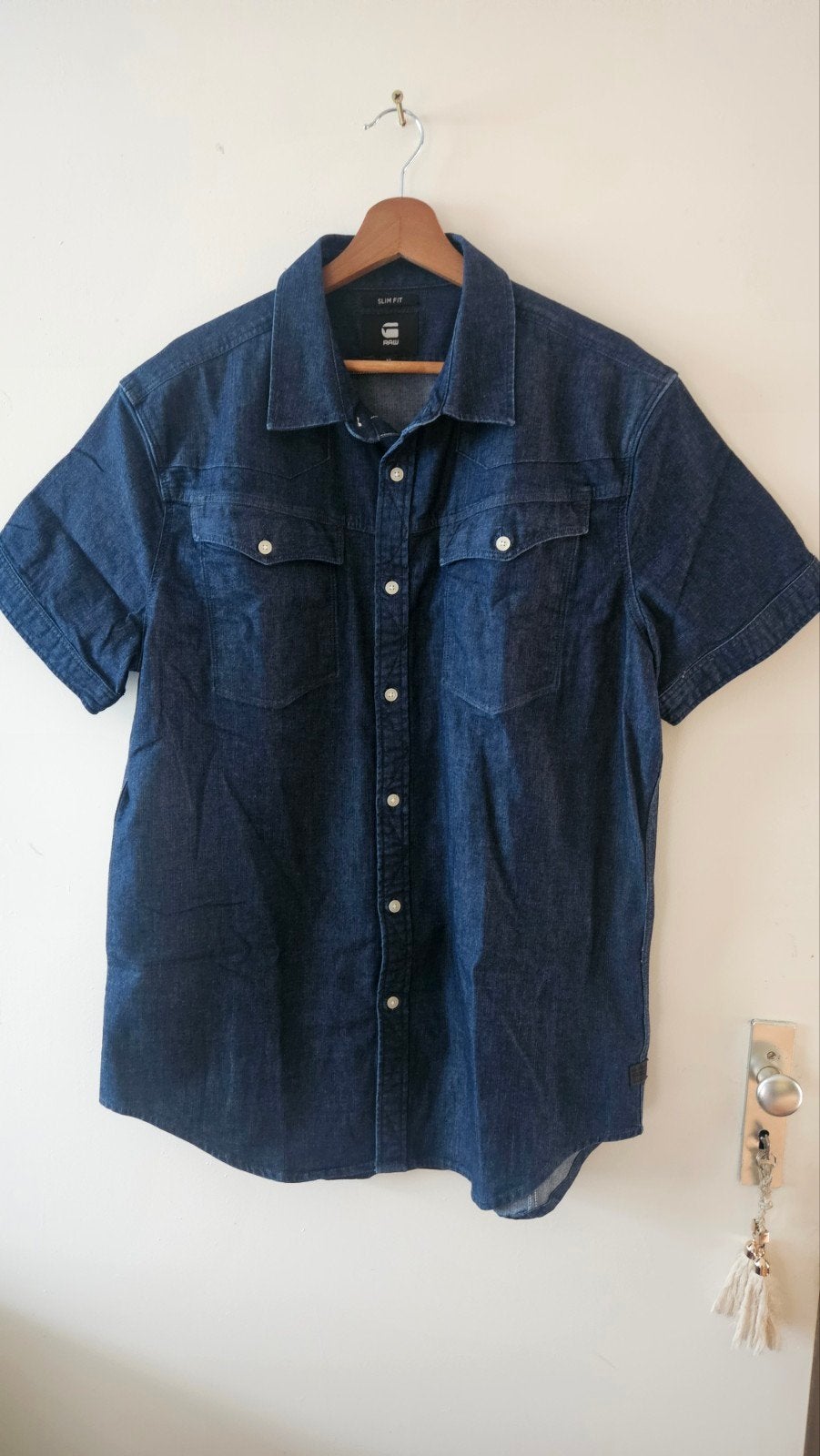 G-Star Raw, Kleding | Heren, Overhemden, G-Star Raw, Blauw, Ophalen of Verzenden, Zo goed als nieuw