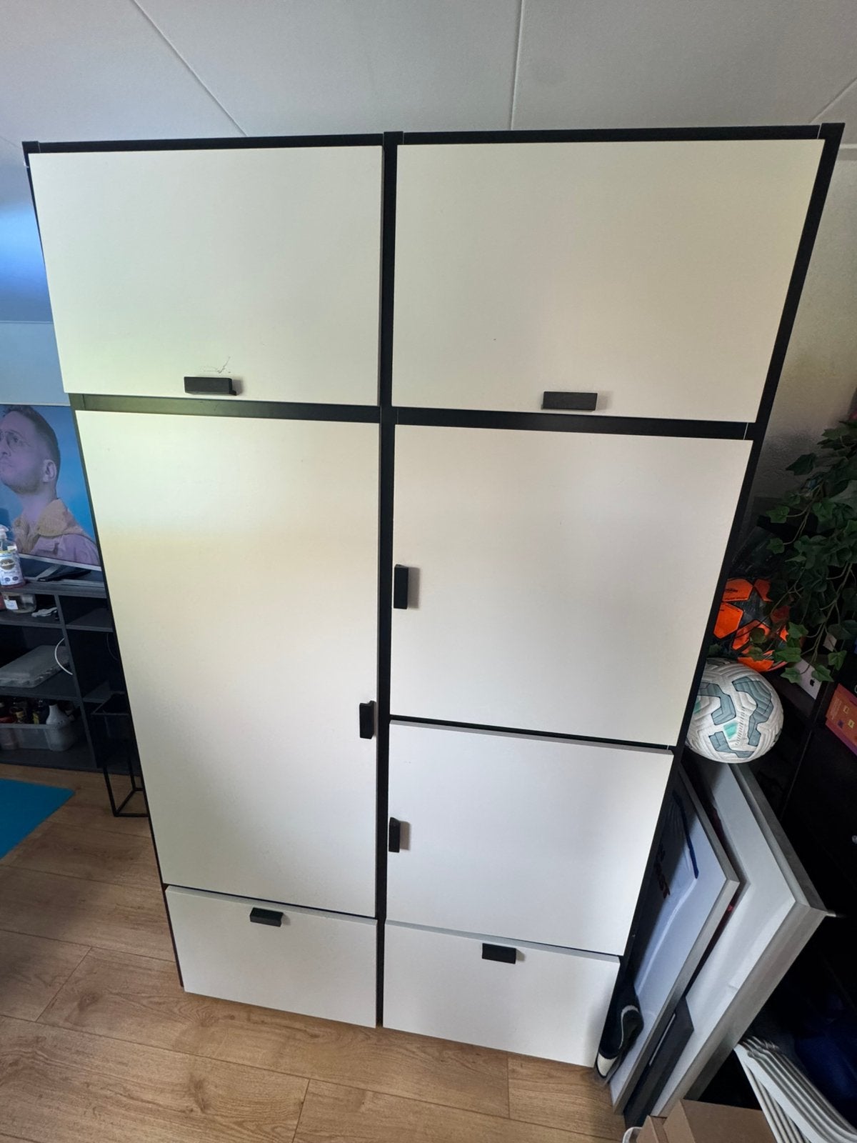 IKEA ODDA kledingkast – Wit/Zwart – 120 x 40 x 180 cm, Ophalen, Gebruikt