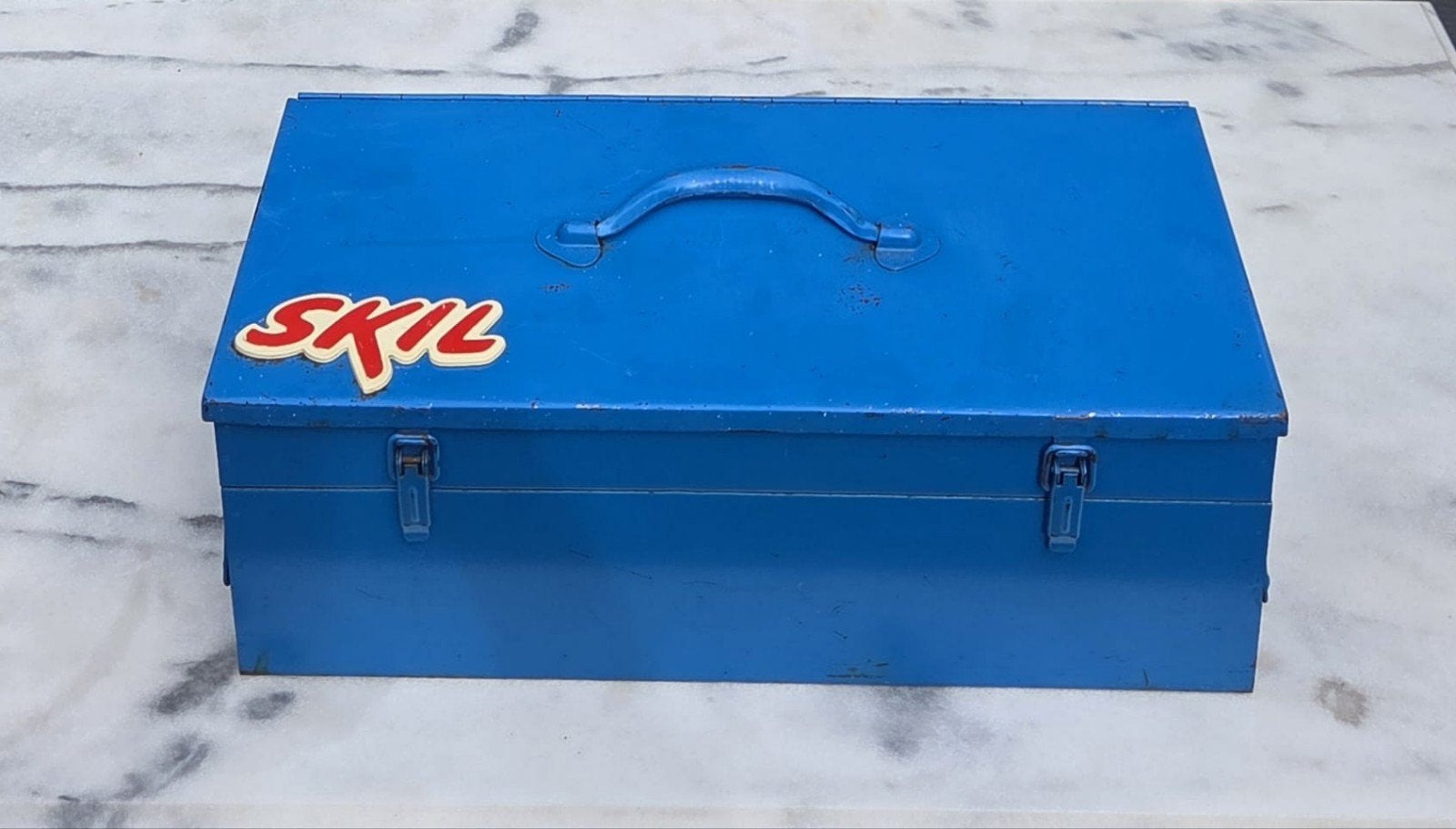 Vintage Skil 1562H Metalen Gereedschapskist (Klapmodel), Ophalen of Verzenden, Gebruikt