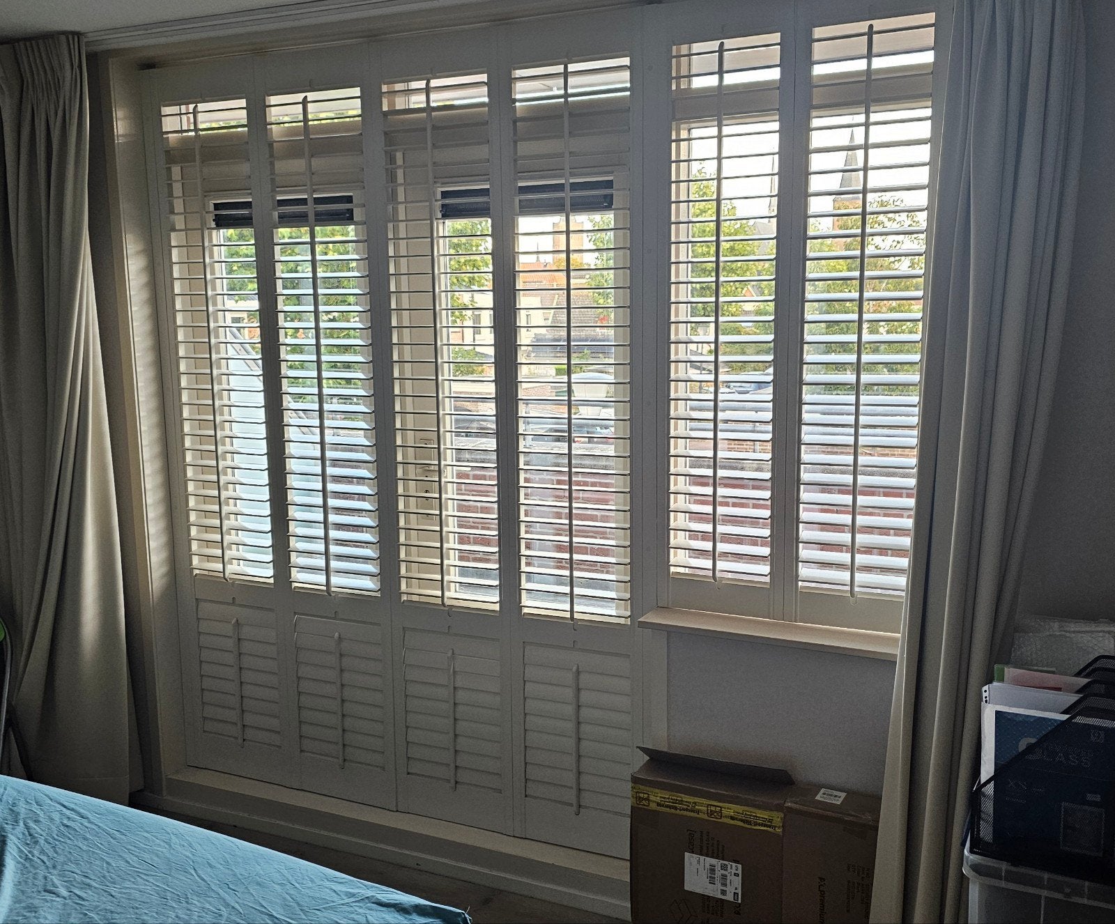 room/creme Witte houten shutters - Raambekleding, Ophalen, Gebruikt, Wit, Hout