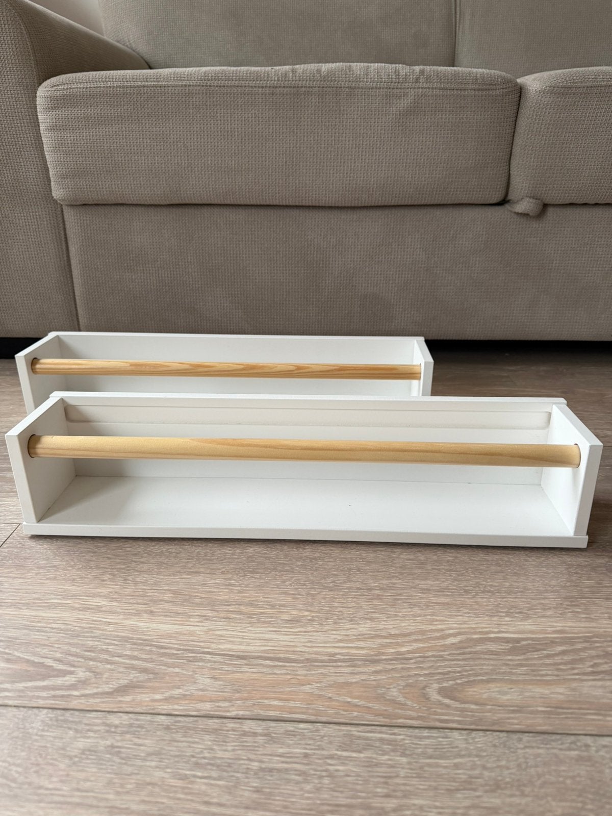 Set van 2 boekenkastjes, nieuw, wit/hout, Vertbaudet, Ophalen, Zo goed als nieuw