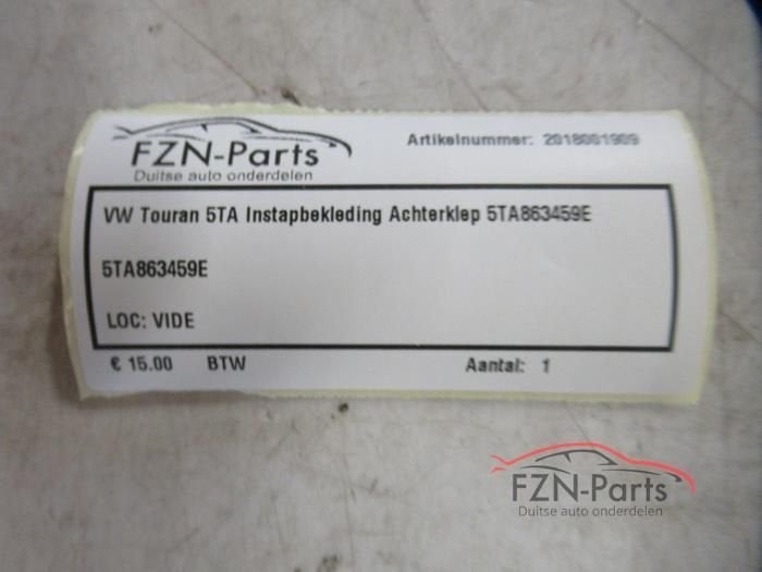 VW Touran 5TA Instapbekleding Achterklep, Auto-onderdelen, Interieur en Bekleding, Ophalen of Verzenden, Gebruikt