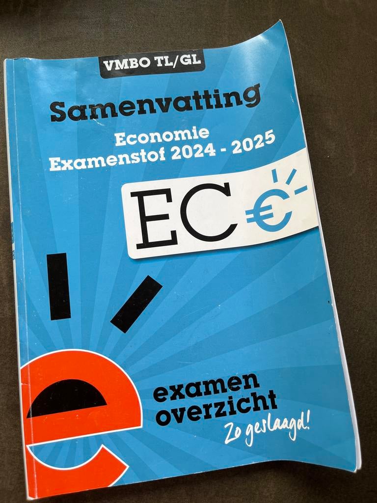 Samenvatting Economie Examenstof VMBO TL/GL 2024-2025, Ophalen of Verzenden, Zo goed als nieuw, Economie en Marketing
