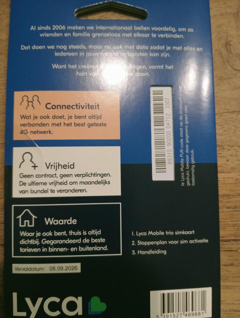 Pre paid simkaarten Lyca te koop, Ophalen of Verzenden, Nieuw