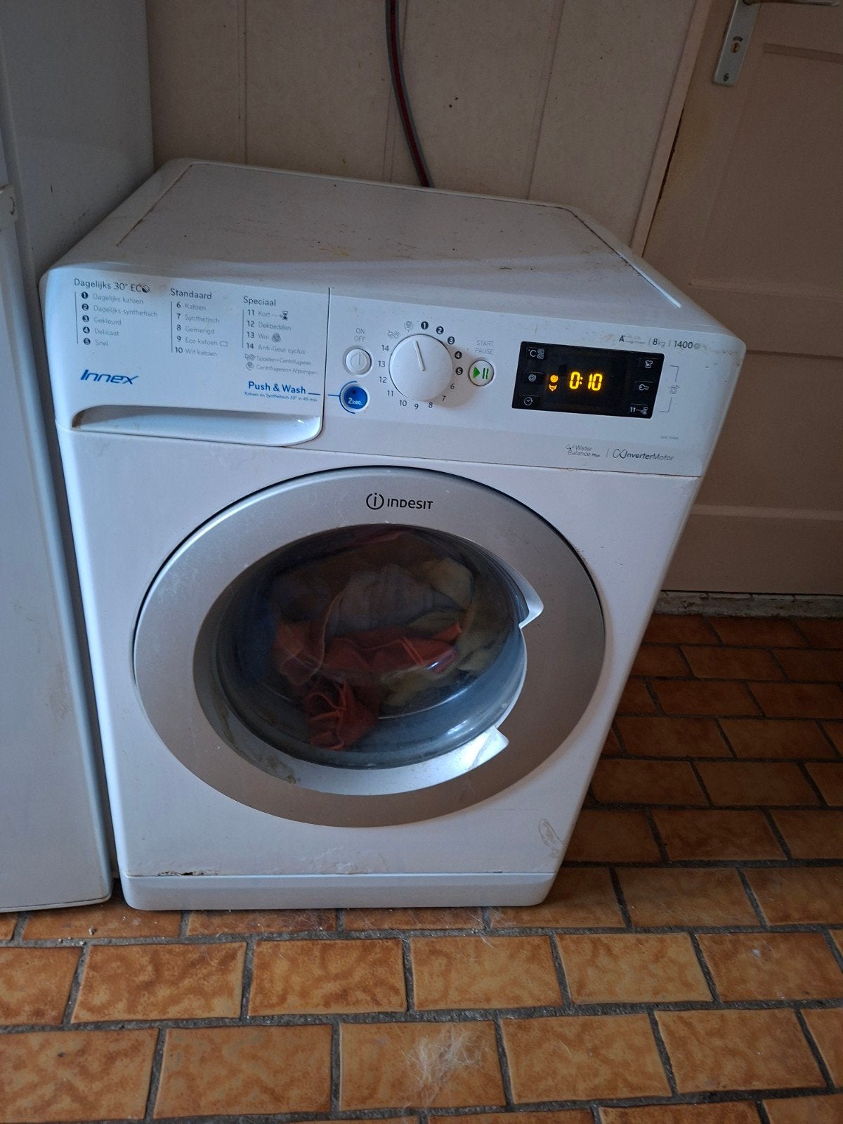 Indesit  Wasmachine - 8kg, 1400 toeren, Ophalen, 1200 tot 1600 toeren, Gebruikt, 8 tot 10 kg