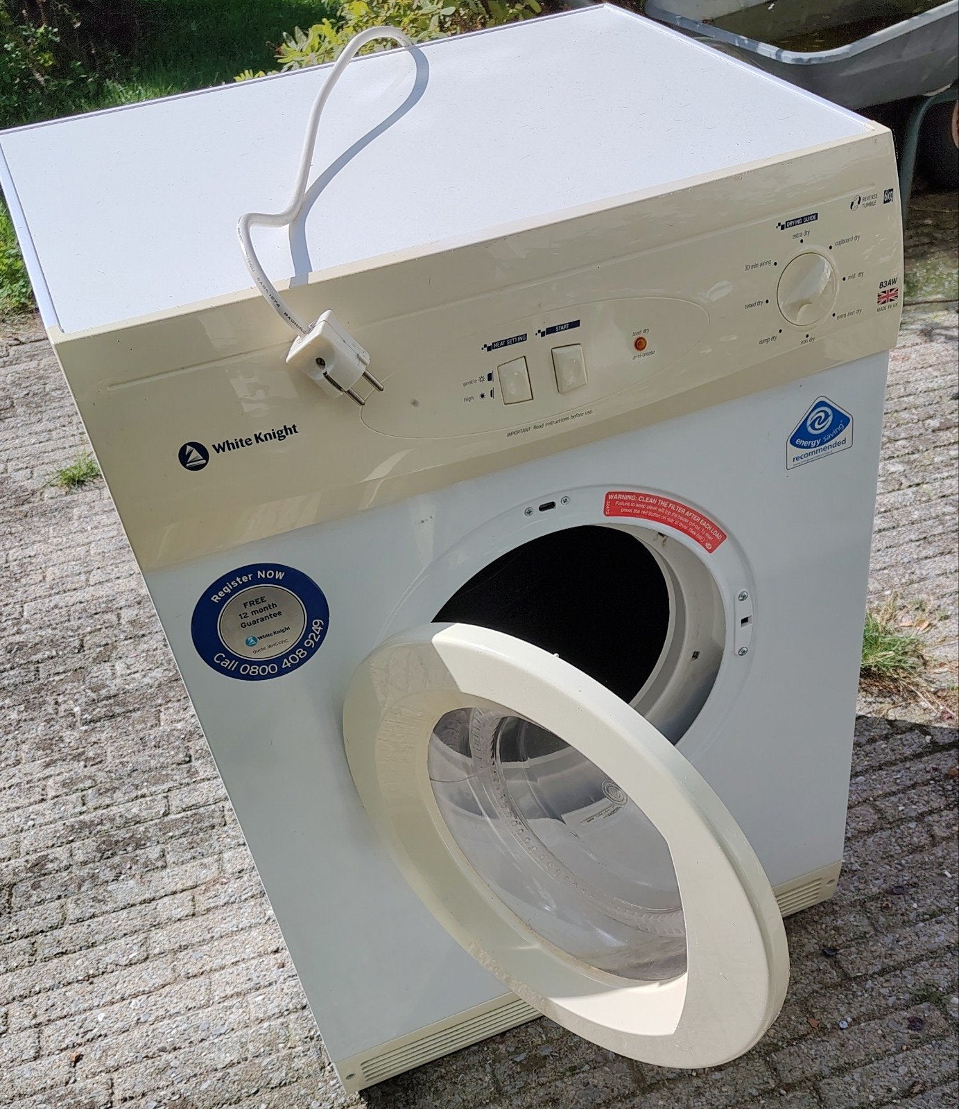 White Knight 83AW Luchtafvoerdroger - 6kg, Ophalen, Gebruikt, Luchtafvoer, 4 tot 6 kg