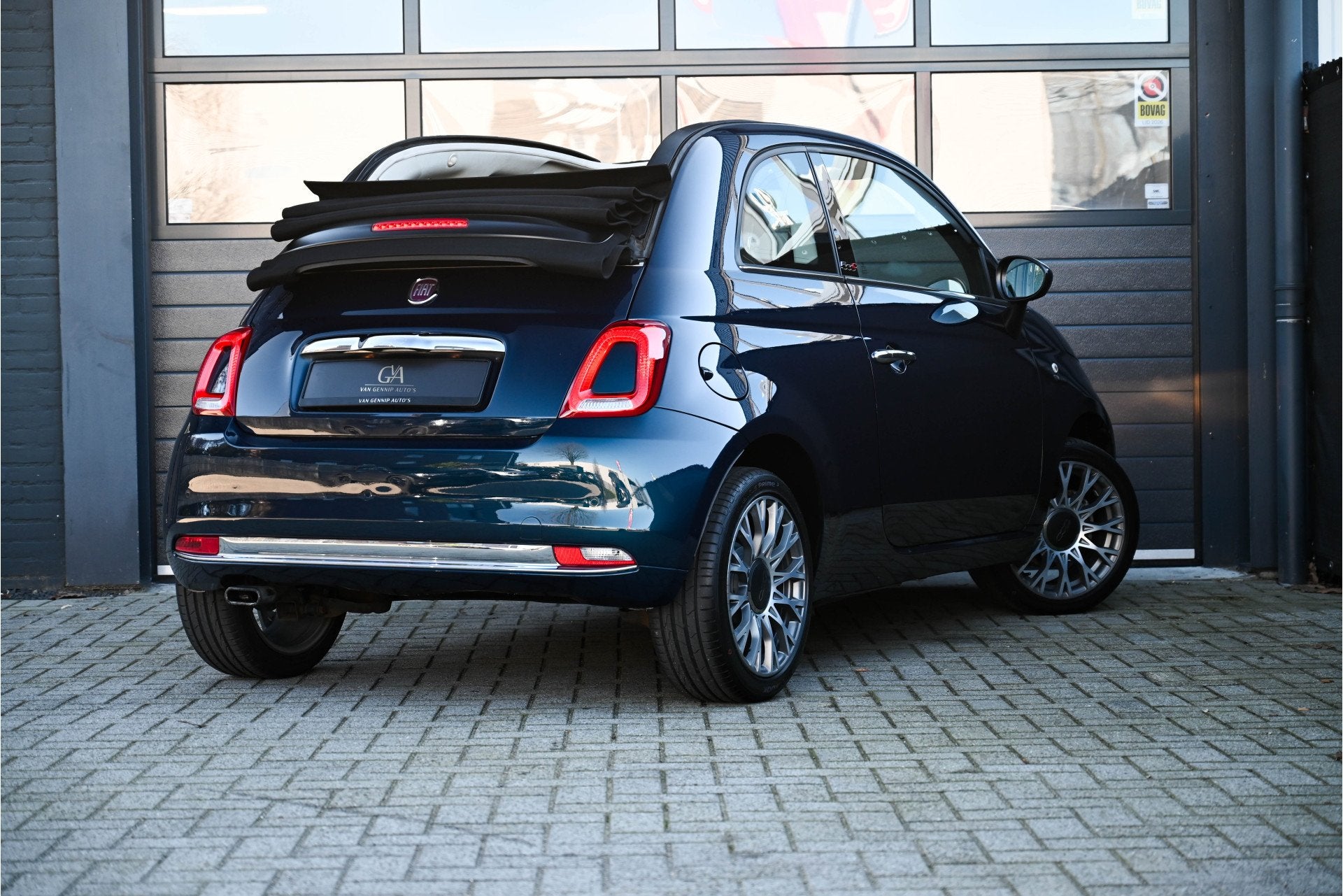 Fiat 500C 0.9 TwinAir Turbo Lounge, Gebruikt, Cabriolet, Leder en Stof, Origineel Nederlands