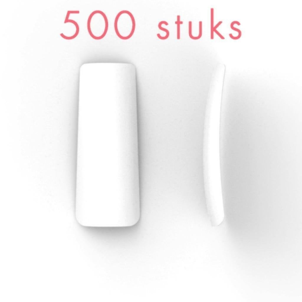 FRENCH nagel tips, kort opzetstuk, 500 stuks in nagelbox, Wit, Nieuw, Ophalen of Verzenden, Handen en Nagels