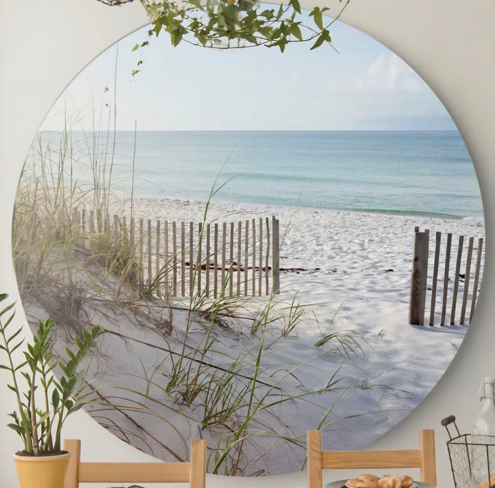 Muurcirkel beach 120cm- nieuw, Huis en Inrichting, Stoffering | Behang, Ophalen, Minder dan 10 m²