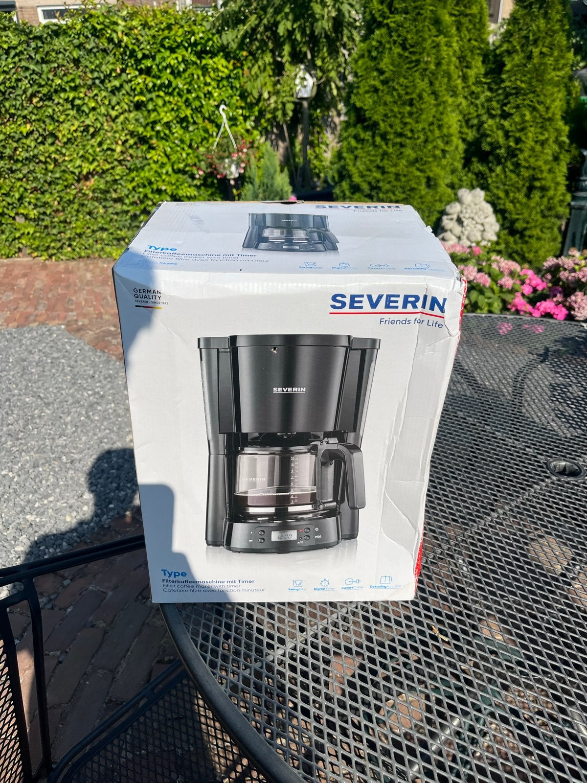Severin Filterkoffiezetapparaat met Timer - Nieuw in doos, Ophalen, 10 kopjes of meer, Gemalen koffie, Koffiemachine