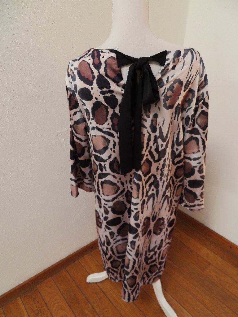 A81 AMELIE & AMELIE jurk travelstof zwart beige M 38/40, Kleding | Dames, Maat 38/40 (M), Zwart, Nieuw, Ophalen of Verzenden