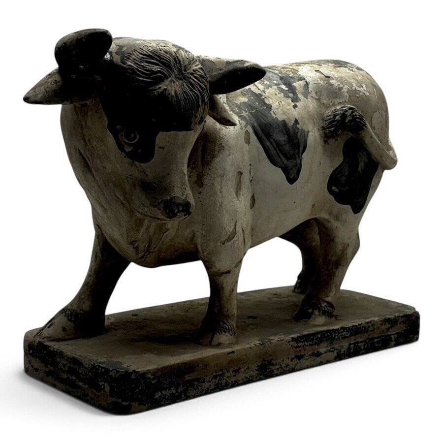 Gepolychromeerd etalagebeeld voor een slagerij, stier, Ophalen of Verzenden
