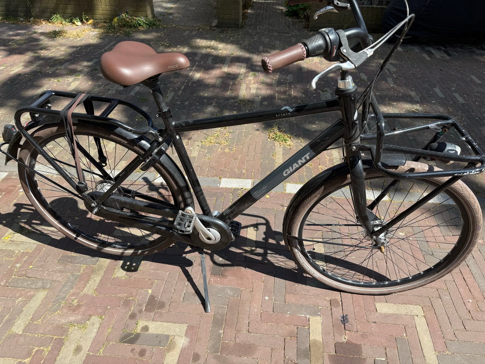 Giant Triple X heren stadsfiets, Fietsen en Brommers, Fietsen | Heren | Herenfietsen, Ophalen, Gebruikt, Velgrem, Versnellingen